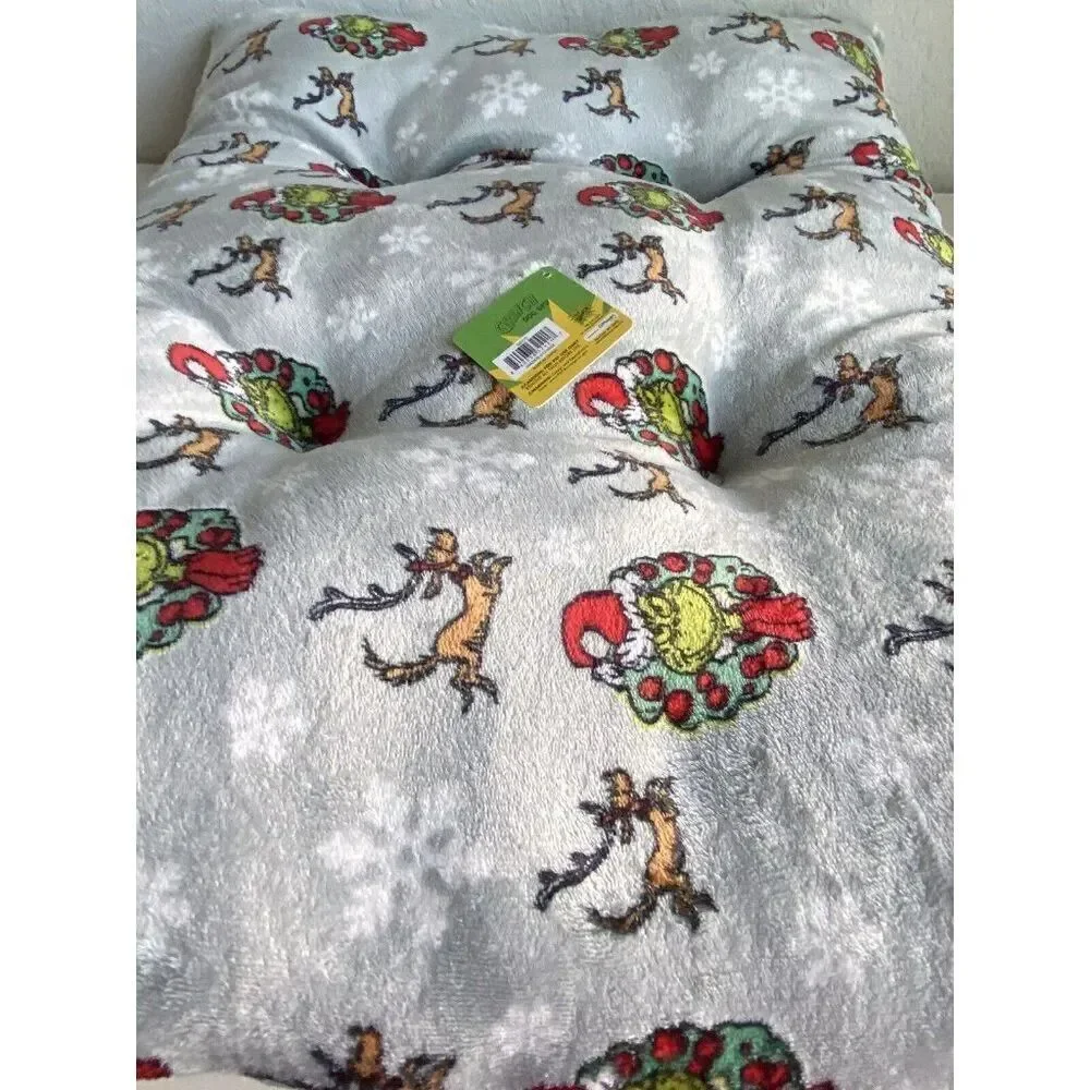 Dr. Seuss The Grinch And‎ Max Dog Pet BED Super Soft Christmas 36 X 27 X 3” NEW